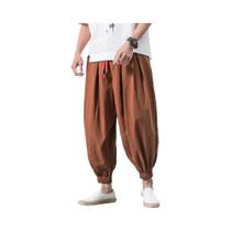 Calça Harém Masculina Solta e Confortável - Algodão e Linho de Alta Qualidade Calça Harém Masculina Solta e Confortável - Algodão e Linho de Alta Qualidade