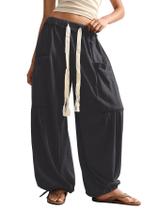 Calça Harem, RoseSeek, folgada, boho, cordão, cintura, cinza, feminina Calça Harem, RoseSeek, folgada, boho, cordão, cintura, cinza, feminina