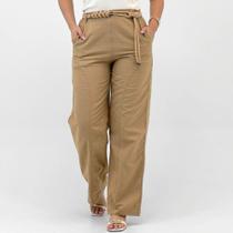 Calça Hering Reta Tecido com Cinto Feminina Calça Hering Reta Tecido com Cinto Feminina