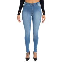 Calça Hot Pant Feminina Skinny Jeans Azul Médio Lady Rock