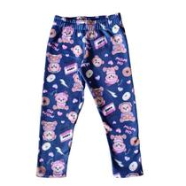 Calça infantil abrange legging ursinho mom ho suplex power felpado