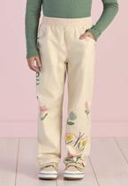 Calça Infantil Bege Flowers Mon Sucré Calça Infantil Bege Flowers Mon Sucré