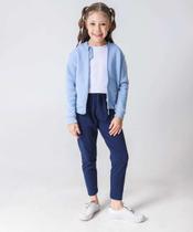 Calça Infantil Clochard Textura Marisa Tam 4 a 10 Azul-34138