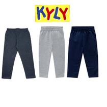 Calça infantil de moletom flanelada lisa sem punho 1-2-3 Calça infantil de moletom flanelada lisa sem punho 1-2-3