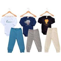 Calça Infantil e Body de Nenê Estampado Kit Tons Bebê