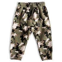 Calça Infantil em Moletom Camuflada Verde Militar Tip Top