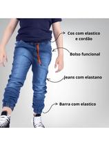 Calça Infantil Juvenil Jogger Menino Masculina Preta