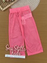 Calça Infantil Kukiê Verão Rosa Neon em Tela Calça Infantil Kukiê Verão Rosa Neon em Tela