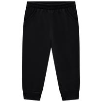Calça Infantil Kyly em Moletom Peluciado com bolsos e punhos Tamanho:6Cor:Preto