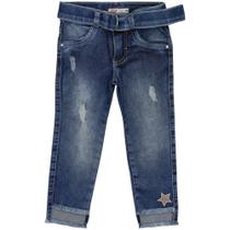 Calça Infantil Look Jeans Skinny c/ Cinto Jeans - UNICA - 02 Calça Infantil Look Jeans Skinny c/ Cinto Jeans - UNICA - 02