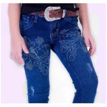 Calça Infantil Mãe E Filha Best Rodeio Brilho Jeans Country