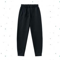 Calça Infantil Masculina Kyly em Moletom Peluciado cor Preta