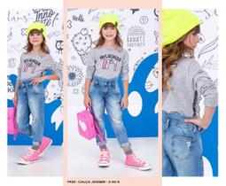 Calça Infantil Menina Jogger Kids Max Denim Kids Tam 02 ao 08 - Ref 9420