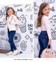 Calça Infantil Menina Skinny Médio Max Denim Kids Tam 02 ao 08 - Ref 9418