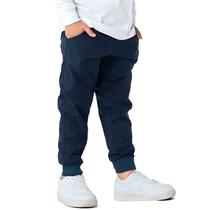 Calça Infantil Menino Com Punho Microfibra Azul Marinho