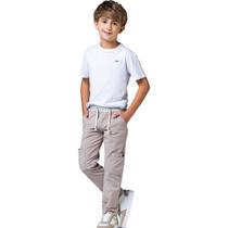 Calça Infantil Menino Mania Kids Jogger com Ribana cor Areia