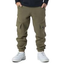 Calça Infantil Menino Moletom Jogger Cargo Punho Elástico