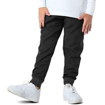 Calça Infantil Menino Quente Punho Microfibra Preta Esporte