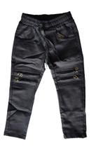 Calça infantil preta com duplo zíper