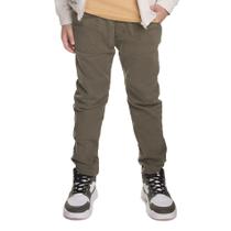 Calça Infantil Sarja Comfort Verde Militar Jogger Elástico Cintura Have Fun Tamanho:14 anos Calça Infantil Sarja Comfort Verde Militar Jogger Elástico Cintura Have Fun Tamanho:14 anos