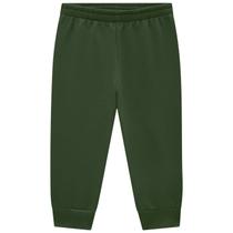Calça Infantil Unissex em Moletom Sem Felpa Verde Jungle - Kyly Calça Infantil Unissex em Moletom Sem Felpa Verde Jungle - Kyly