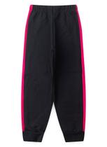 Calça Inverno Menina Preto em Moletom felpado com Recorte