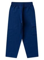 Calça Inverno Menino Marinho Com Bolso Cargo Lapela em Moletom Calça Inverno Menino Marinho Com Bolso Cargo Lapela em Moletom