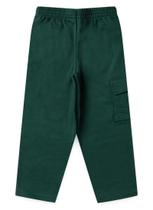Calça Inverno Menino Verde Com Bolso Cargo Lapela em Moletom Calça Inverno Menino Verde Com Bolso Cargo Lapela em Moletom