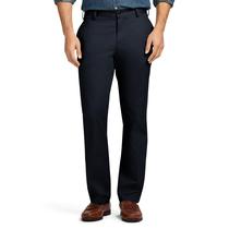 Calça IZOD American Chino Flat Front Slim Fit para homens, azul marinho, 34 L x 29 L