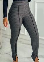 Calça jacar com fenda - cinza Calça jacar com fenda - cinza