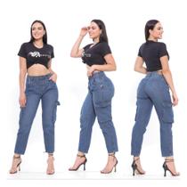 Calça jeans Absolute mon com bolso cargo Calça jeans Absolute mon com bolso cargo