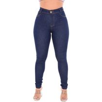 Calça jeans amaciada clássica feminina tradicional com bolso bordado