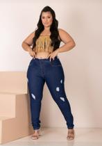 Calça jeans azul escuro destroid n 46 Calça jeans azul escuro destroid n 46