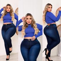 Calça Jeans Azul Plus size tamanho 58 ao 64 com lycra elastano cos alto Calça Jeans Azul Plus size tamanho 58 ao 64 com lycra elastano cos alto