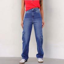 Calça Jeans Baggy Cargo Feminina Revanche Ampudia Calça Jeans Baggy Cargo Feminina Revanche Ampudia
