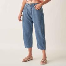 Calça Jeans Barrel com Elástico Atrás