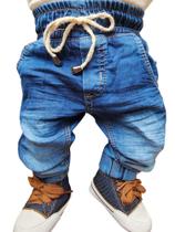 Calça jeans bebe menino com elastano conforto Tam P M e G.