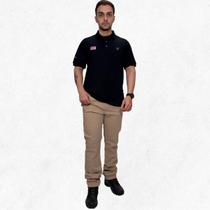 Calça Jeans Bege Masculina Tradicional Reta Com Elastano New