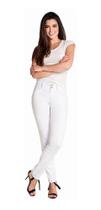 Calça Jeans Branca Loper Cós Anatômico Perfeita P/ Uniformes