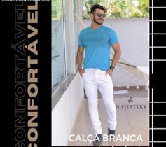Calça jeans branca masculina, tamanho 40 Calça jeans branca masculina, tamanho 40