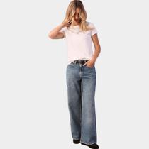Calça Jeans Calvin Klein Wide Leg Feminina Calça Jeans Calvin Klein Wide Leg Feminina