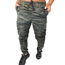 Calça Jeans Camuflada Masculina Jogger Com Punho Elástico - Espaço CK! Calça Jeans Camuflada Masculina Jogger Com Punho Elástico - Espaço CK!