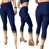 Calça Jeans Capri feminina Levanta Bumbum com elastano Skinny