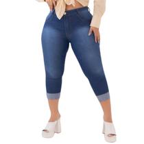 Calça jeans capri plus size Diana - Lavanda Alecrim