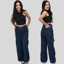 Calça Jeans Cargo Feminina Juvenil Jeans Calça Jeans Cargo Feminina Juvenil Jeans