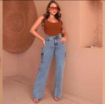 Calça jeans Cargo Lançamento Super Tendência Calça jeans Cargo Lançamento Super Tendência