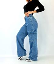 Calça jeans cargo