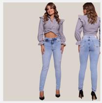 Calça jeans cigarrete com elastano Calça jeans cigarrete com elastano