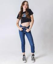Calça Jeans Cigarrete Juvenil Strass Tam 10 a 16 Azul-30030