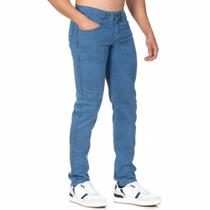 Calça Jeans Clara Média Masculina Slim Tecido Premium